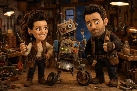 Variation preview image for Funny Handyman Puppets