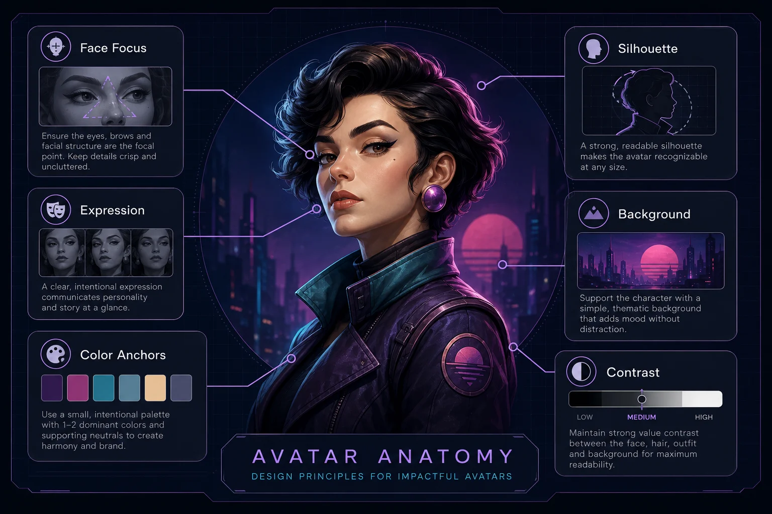 An avatar pack creates useful variations while keeping the same character identity recognizable.