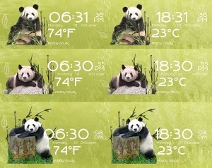 Pandas Time Date and Weather for Rainmeter