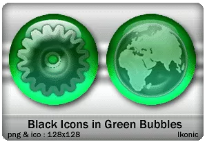 Black Icons in Green Bubble