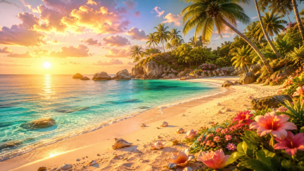 ropical Sunset Paradise Beach