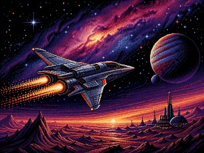 Starfighter Over Alien Sunset