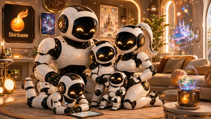 Skinbase Robot Family at Home