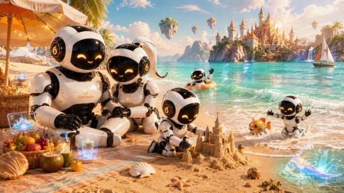 Skinbase Robot Family Summer Break