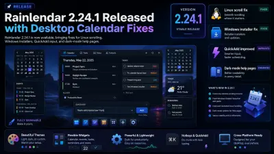 Rainlendar 2.24.1 Released with Desktop Calendar Fixes